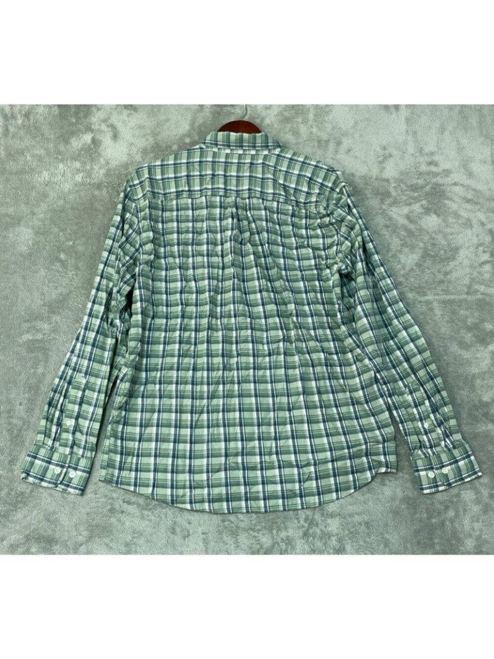 NWT Lands' End Mens L Green Plaid Button-Down Shirt - Picture 2 of 9